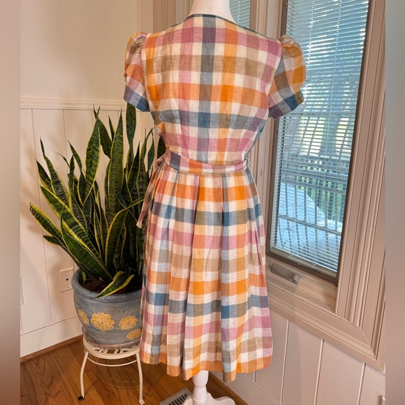 Gal Meets Glam Poppy Check Plaid Colorful Dress - Picture 5 of 8